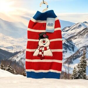 Frosty The Snowman Holiday Sweater Pet Christmas Halloween‎ Dog Costume XL